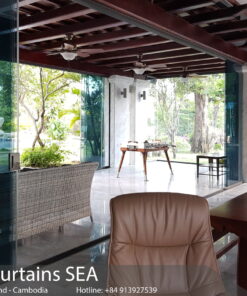 Cửa kính lùa 4 ray 8 cánh cao cấp