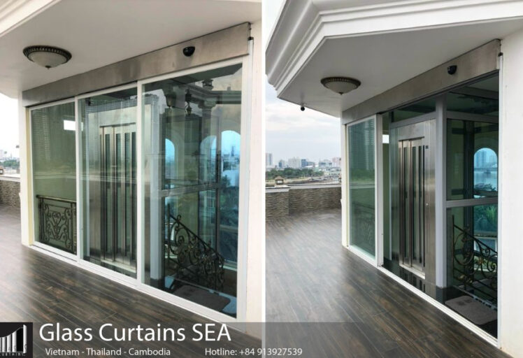 Cửa lùa 6 cánh 3 ray