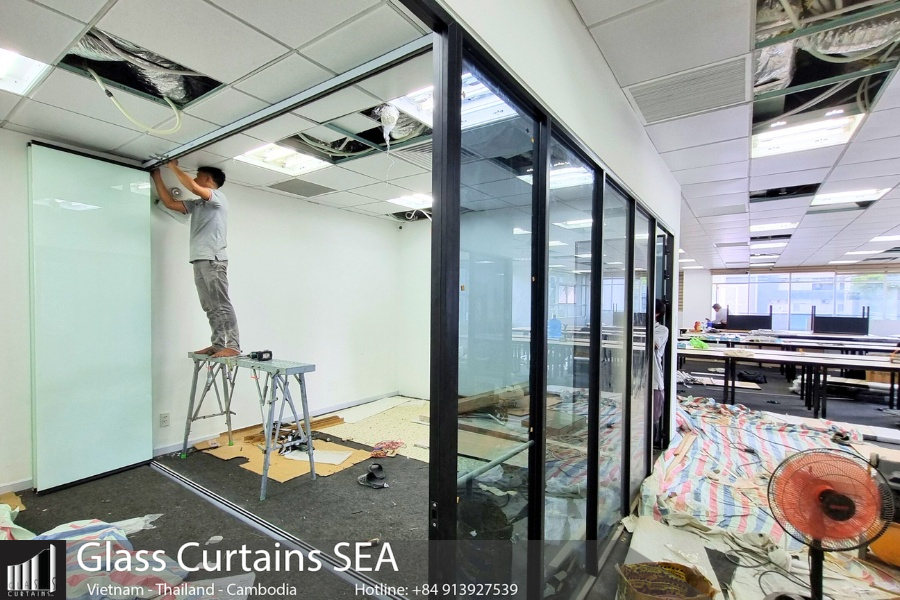 Thi công cửa kính Phòng nha chị Hương Hà Nội